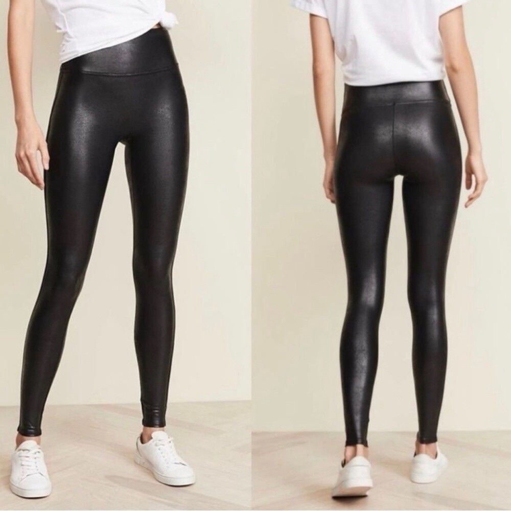 Spanx Faux Leather High-Waisted Black Leggings